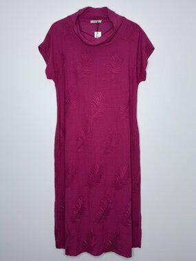 NWT Lungo L'arno Italian Tropical Print 100% Linen Red Dress M/L Made in Italy